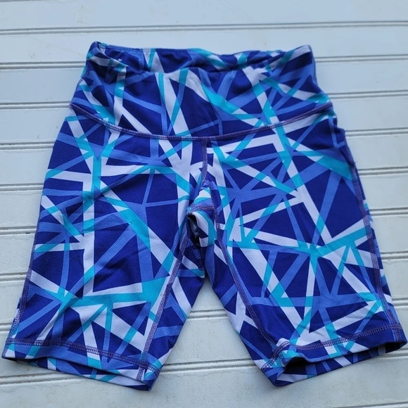 Old Navy Active Stretch Athletic Bike Shorts Go Dry Geometric Print Geo Sz XS - Picture 1 of 7
